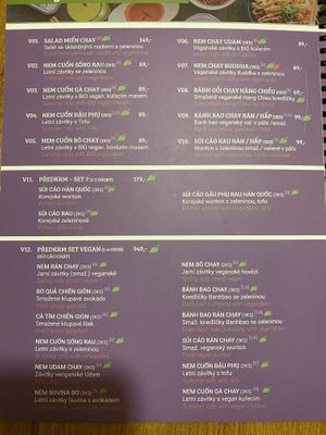 vegan menu 1/2  at Quan Que Vietnamese Cuisine in Karlovy Vary