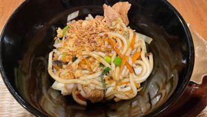 Udon noodles with vegan chicken   at Quan Que Vietnamese Cuisine in Karlovy Vary