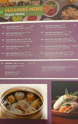 Menue page 1  at Quan Que Vietnamese Cuisine in Karlovy Vary