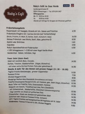 Menu Powermüsli also vegan available  at Ruby‘s Cafe in Othmarsingen