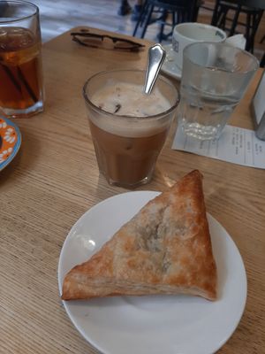Pastry + coffee latte at MUG in Trieste