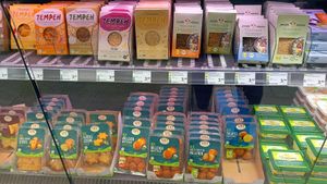 tempeh and vegetable patties at denn's Biomarkt - Marktstr in Hannover