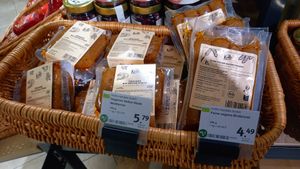 seitan steak and bratwurst by koro at denn's Biomarkt - Marktstr in Hannover