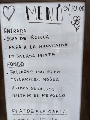 Menu options   at Loving Hut - Orbegoso in Trujillo