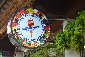 Outside signage at Gourmet Gelato - Ubud Palace in Ubud
