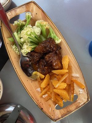 hen of the wood (chicken wings) at Spicy Moon - 3rd St in New York City