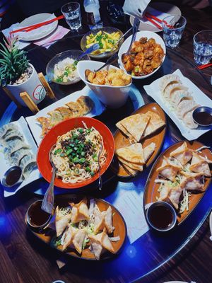 Fried/Steamed Dumplings, Dan Dan Noodles, Salt & Pepper, Kung Pao, Scallion Pancakes, Krab Rangoons, Cucumber in Chili Oil, Spicy Wontons  at Spicy Moon - 3rd St in New York City