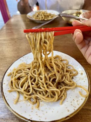 Dan Dan noodles- INCRedible!  at Spicy Moon - 3rd St in New York City