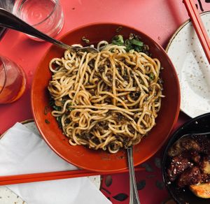 Dan Dan noodles  at Spicy Moon - 3rd St in New York City