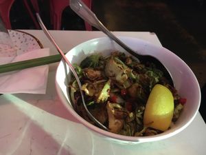 Brussel sprouts at Spicy Moon - 3rd St in New York City