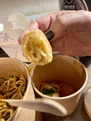 Inside the spring rolls   at Spicy Moon - 3rd St in New York City