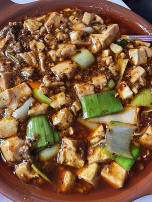 Mapo tofu with beyond meat  at Spicy Moon - 3rd St in New York City