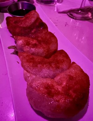 Onion potato dumplings  at Spicy Moon - 3rd St in New York City