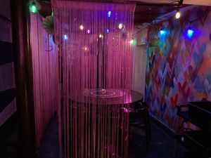 The fancy table in the back at Spicy Moon - 3rd St in New York City