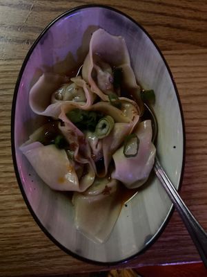 Chili wontons ❤️ at Spicy Moon - 3rd St in New York City