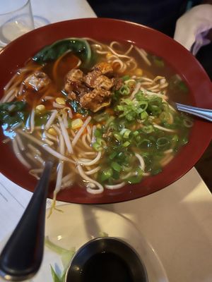 Vegetable ramen with tofu   at Spicy Moon - 3rd St in New York City