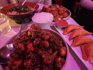 Mapo tofu and crabless rangoon at Spicy Moon - 3rd St in New York City