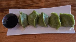 Steamed veggie dumpings at Spicy Moon - 3rd St in New York City