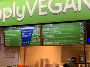 Menu at Simply Vegan in New York City