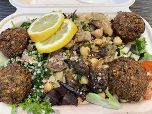 Brussel sprout salad at Beleaf Cafe in Canoga Park