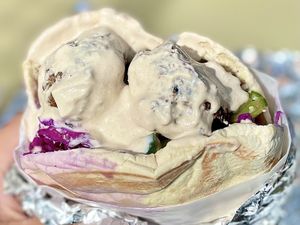 Falafel sandwich. Delicious and crispy falafels ✨ at Beleaf Cafe in Canoga Park