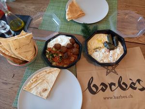 take away Mezze plate while corona... saved more than once the day ;) at Barbès Bar in Luzern