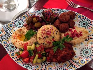 Large mezze platter at Barbès Bar in Luzern