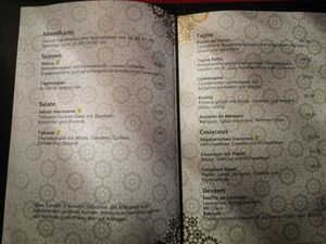 la carte at Barbès Bar in Luzern