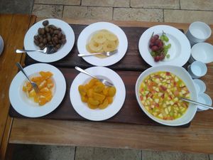 Sliced/prepared fruit options at Ayii Anargyri Natural Healing Spa Resort in Paphos