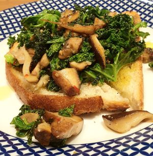 Mushroom and kale bruschetta at Carluccio's - Brindleyplace in Birmingham