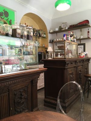 The cafe counter  at Caffè dell'Erboristeria Mességué in Turin