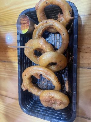 Onion rings   at Mercy Vegan Food in Bogota