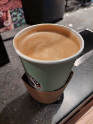 Large Cappuccino with Oat Milk (66 kr) at CPH - Espresso House - T2 in Kastrup