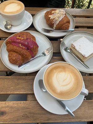 Oat latte and croissants❤️ at Szklarnia in Krakow