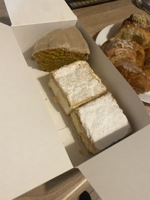 Cake and creamy pastries  at Szklarnia in Krakow