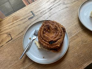 Cinnamon roll   at Szklarnia in Krakow