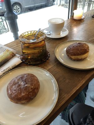 Rose jam doughnuts😄  at Szklarnia in Krakow