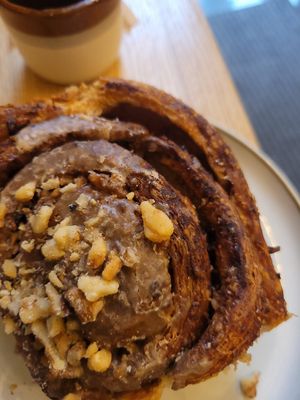 gigantic cinnamon roll! So good! at Szklarnia in Krakow