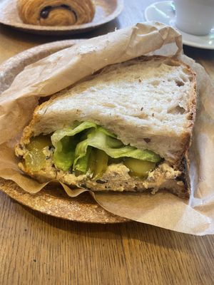 no-fish paste sandwich  at Szklarnia in Krakow