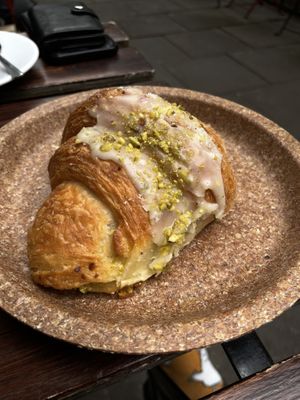 pistachio croissant  at Szklarnia in Krakow