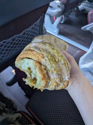 Pistachio croissant (minus one bite) at Szklarnia in Krakow