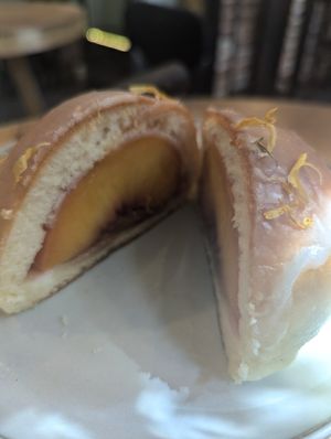 Peach Bun at Szklarnia in Krakow