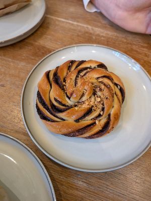 Choc peanut bun at Szklarnia in Krakow