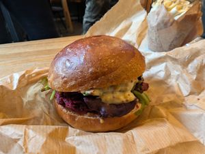 Vegan pastrami at Szklarnia in Krakow