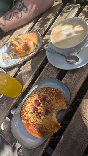 The best raspberry frangipane I have ever tasted! at Szklarnia in Krakow