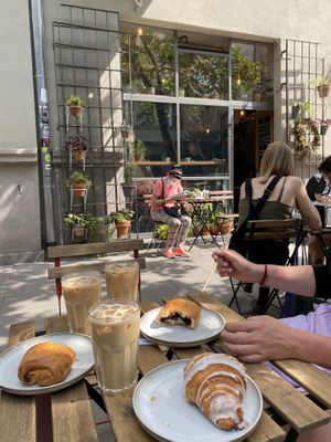 Outside seating  at Szklarnia in Krakow