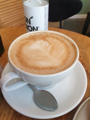 Latte with oat milk at Szklarnia in Krakow