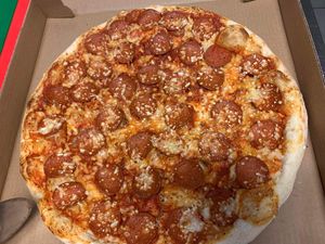 Vegan pepperoni pizza  at Naan-ya Business in Saint John