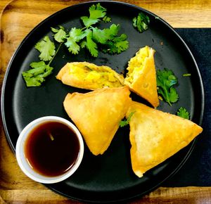 Vegan potato and pea Samosas  at Naan-ya Business in Saint John