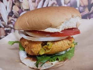 Aloo tikki burger  at Naan-ya Business in Saint John